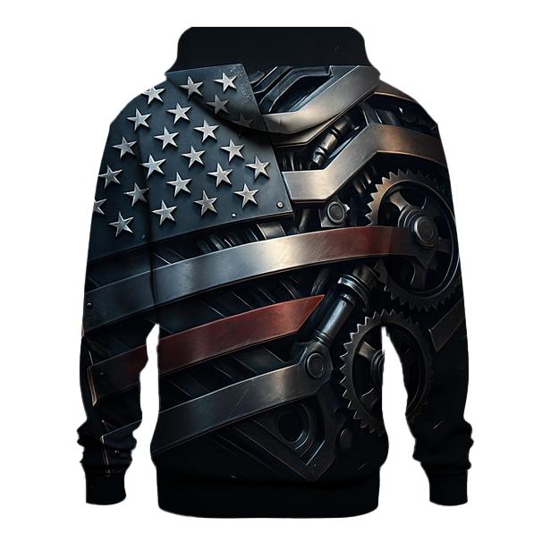 Mechanized Stars And Steel Stripes zip-up hoodies
