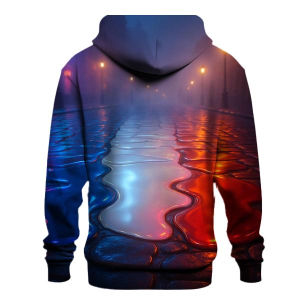 French Tricolor City Rain Reflections printed hoodies