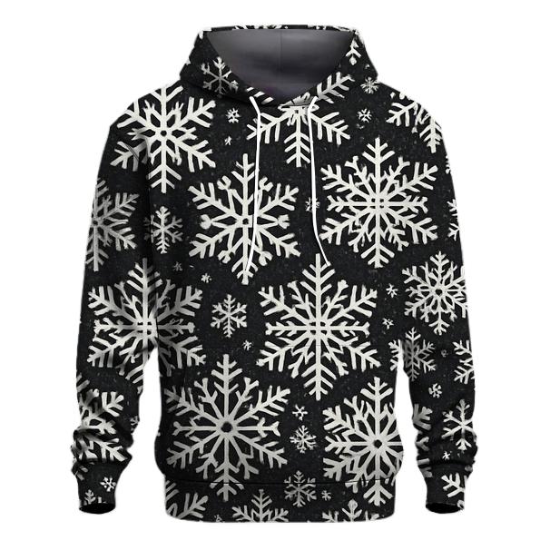 Midnight Snowflake Tessellation With Silver Glow printed hoodies