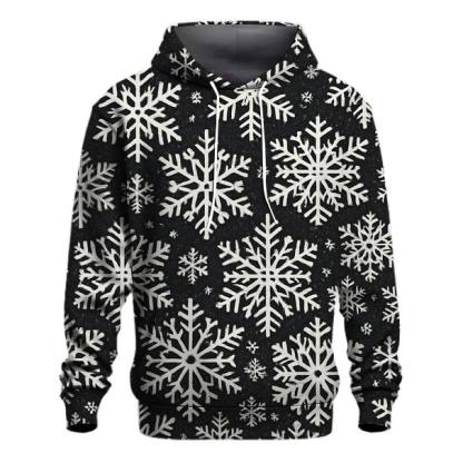 Midnight Snowflake Tessellation With Silver Glow printed hoodies