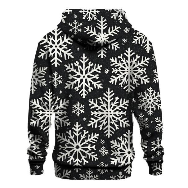 Midnight Snowflake Tessellation With Silver Glow printed hoodies