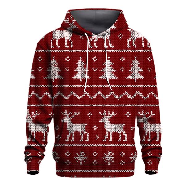 Christmas Sweater Icons Band Repeat On Red hoodie styles