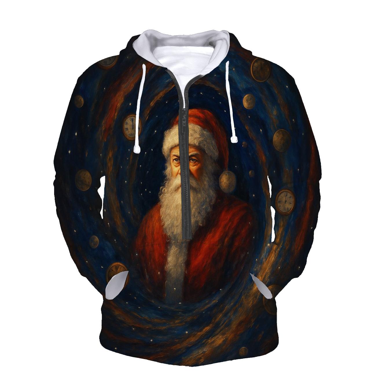 Time Warp Chimney Santa embroidered hoodies