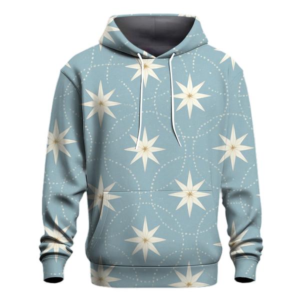 North Star Orbits On Icy Blue premium hoodies