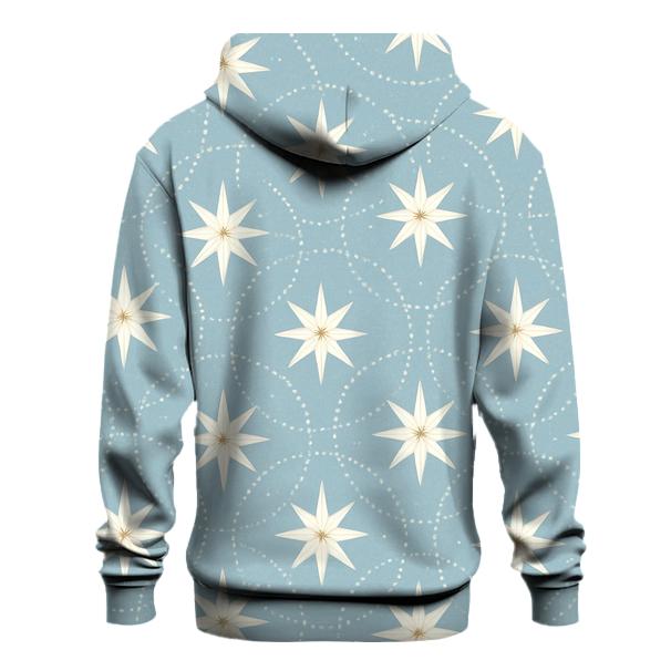 North Star Orbits On Icy Blue premium hoodies