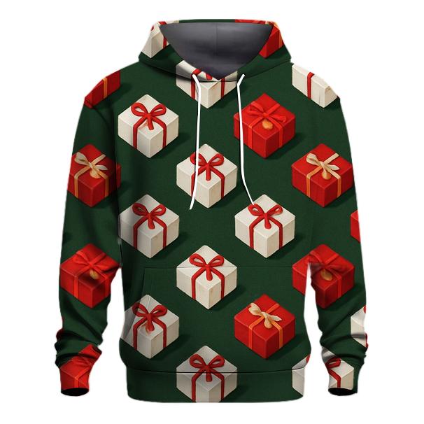 Gift Box Diagonal Parade On Forest Green premium hoodies