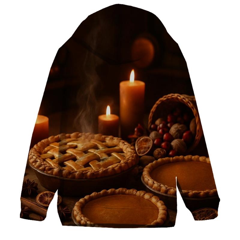 Candlelit Heirloom Pie Table embroidered hoodies