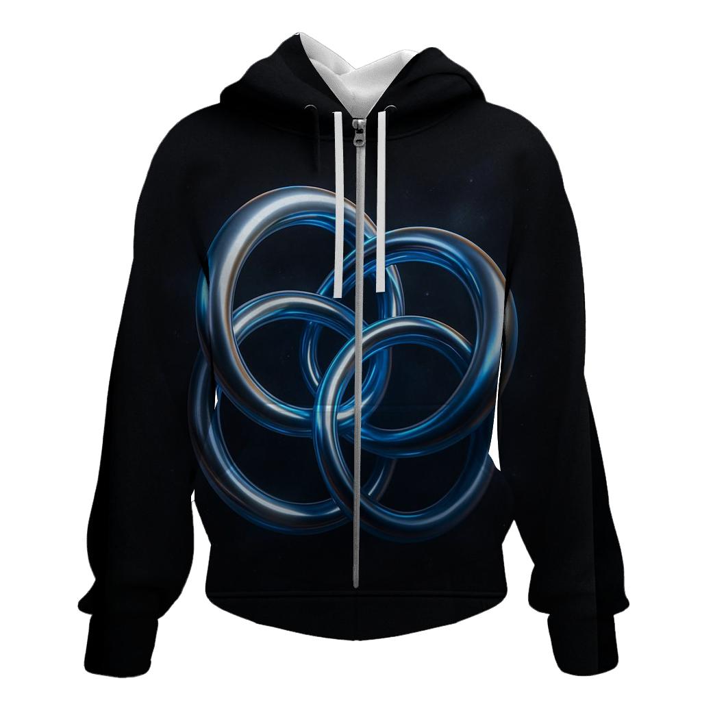 Chromatic Eclipse Gradient Rings zip-up hoodies