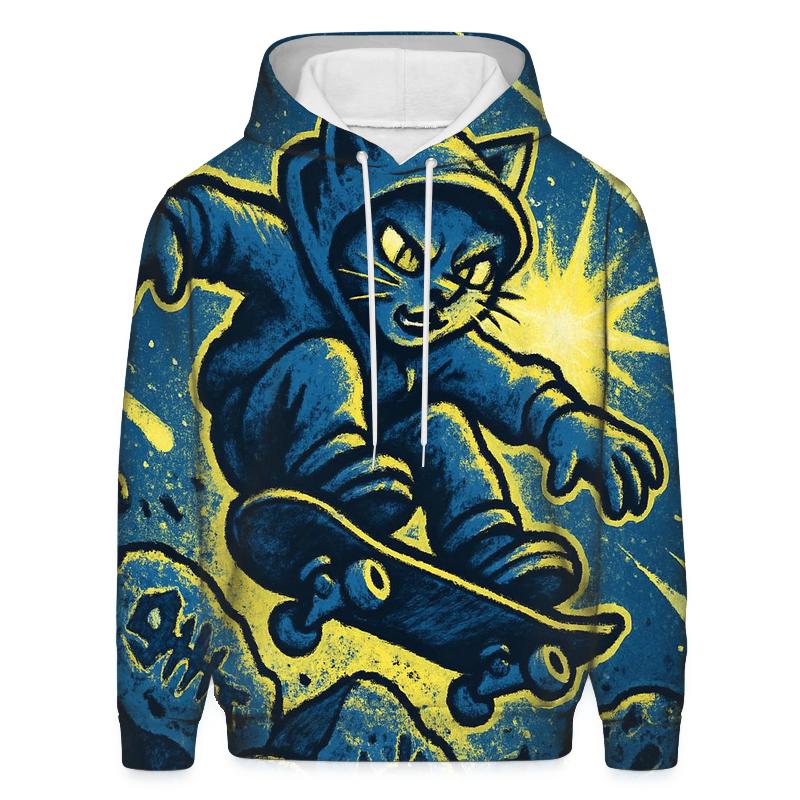 Meteor Shower Skatepark Cat hoodie styles
