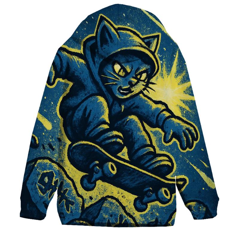 Meteor Shower Skatepark Cat hoodie styles