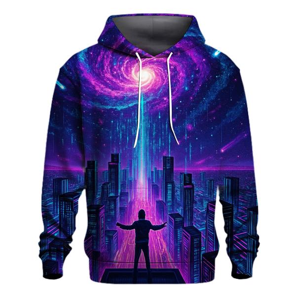 Aurora Circuit Above Neon City designer hoodies