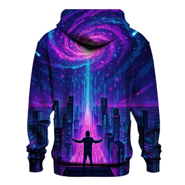 Aurora Circuit Above Neon City designer hoodies