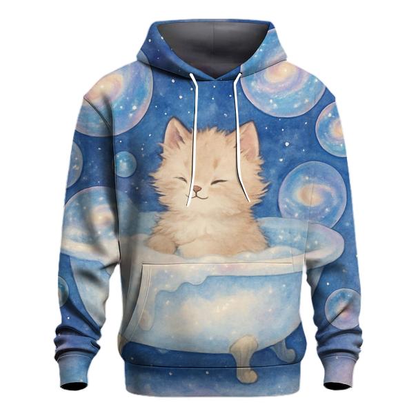 Galaxy Bubble Bath Kitten graphic hoodies