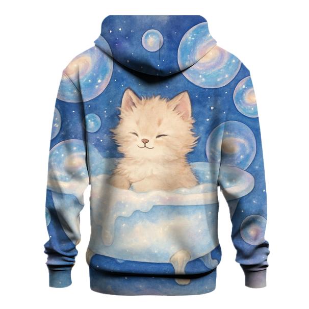 Galaxy Bubble Bath Kitten graphic hoodies
