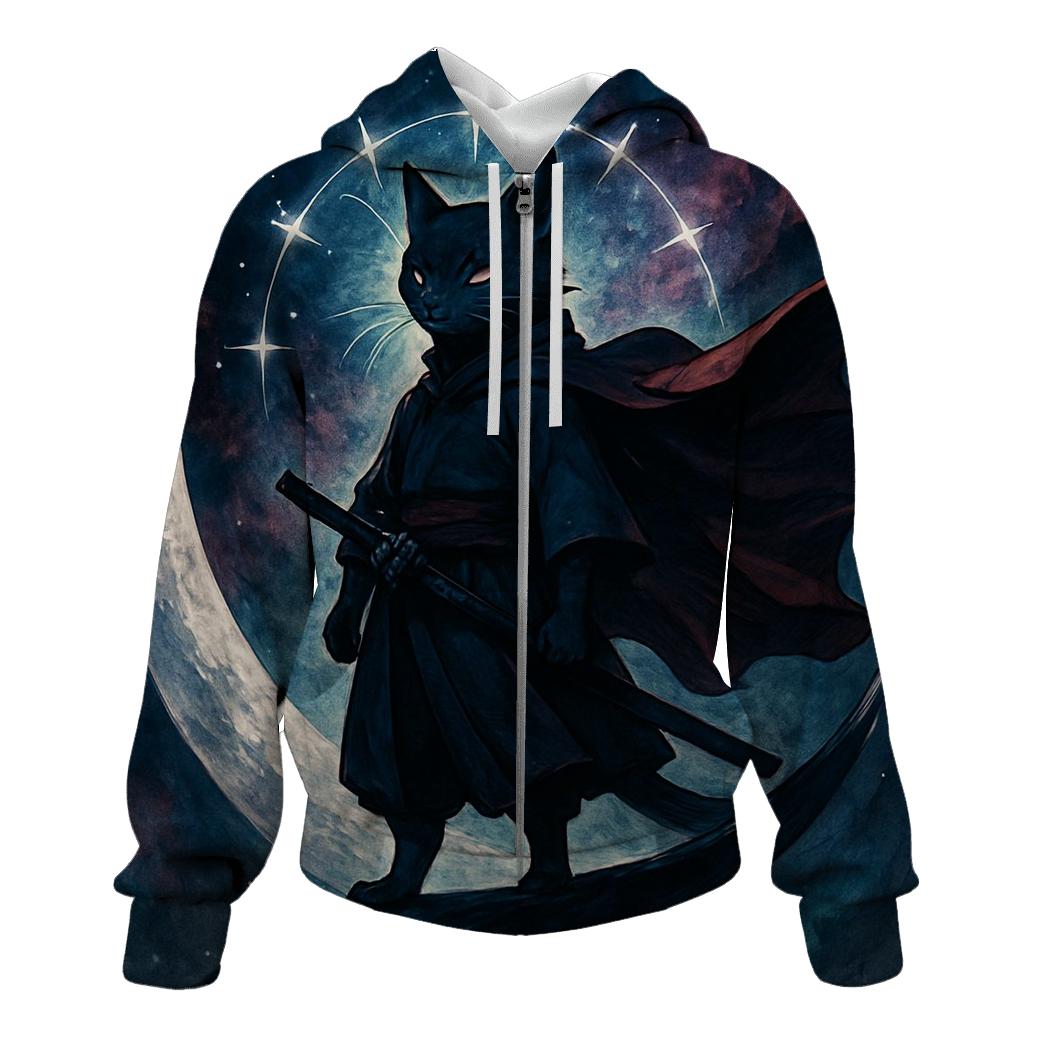 Nebula Samurai Cat Sentinel pullover hoodies