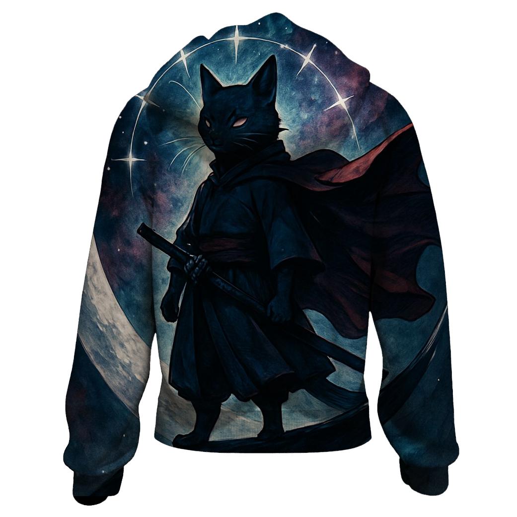 Nebula Samurai Cat Sentinel pullover hoodies