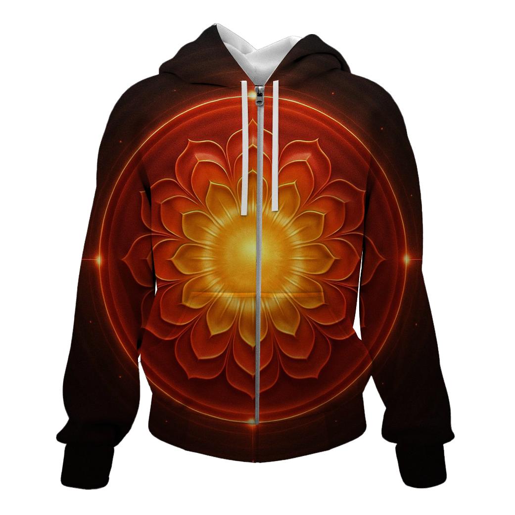 Solar Bloom Gradient Halo premium hoodies