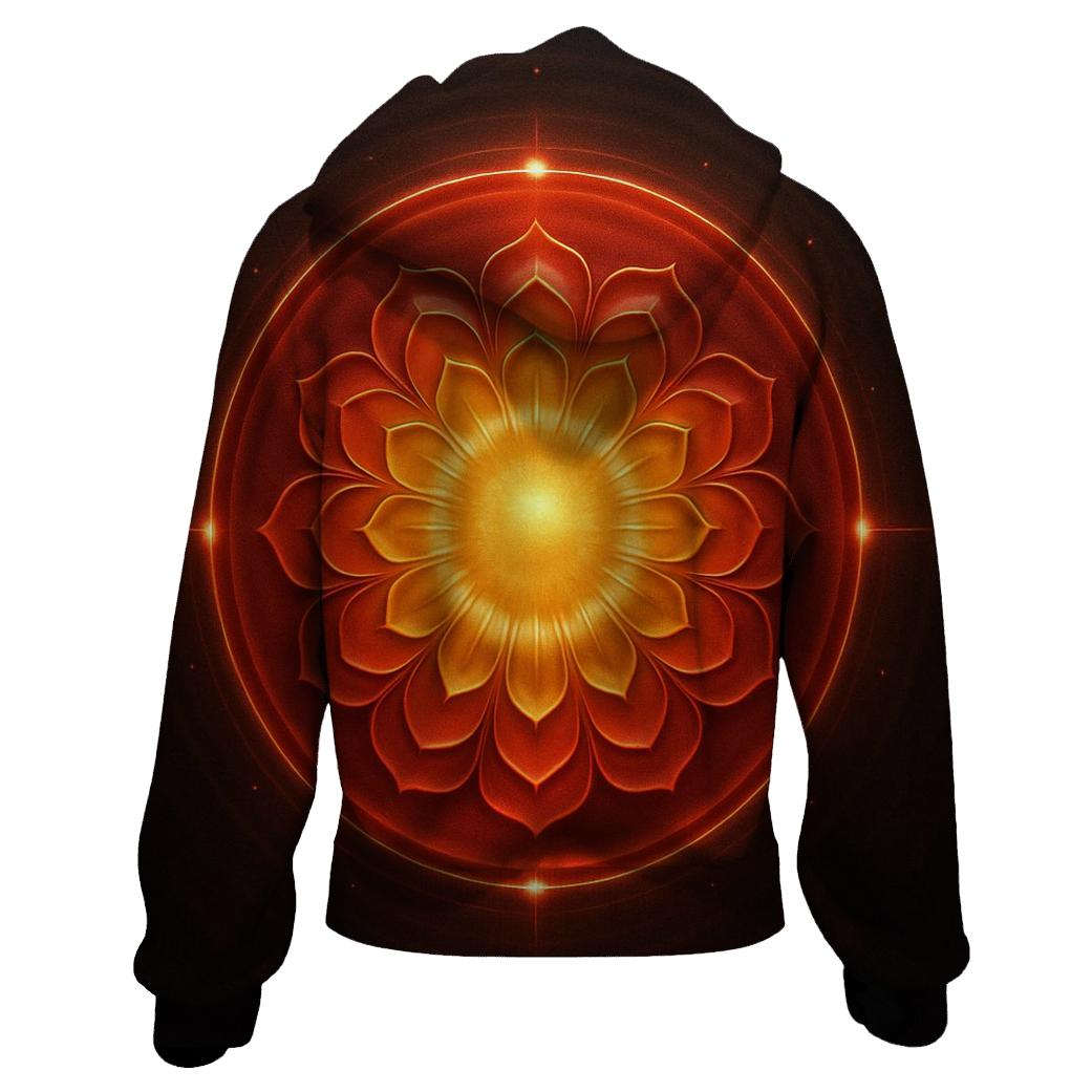Solar Bloom Gradient Halo premium hoodies