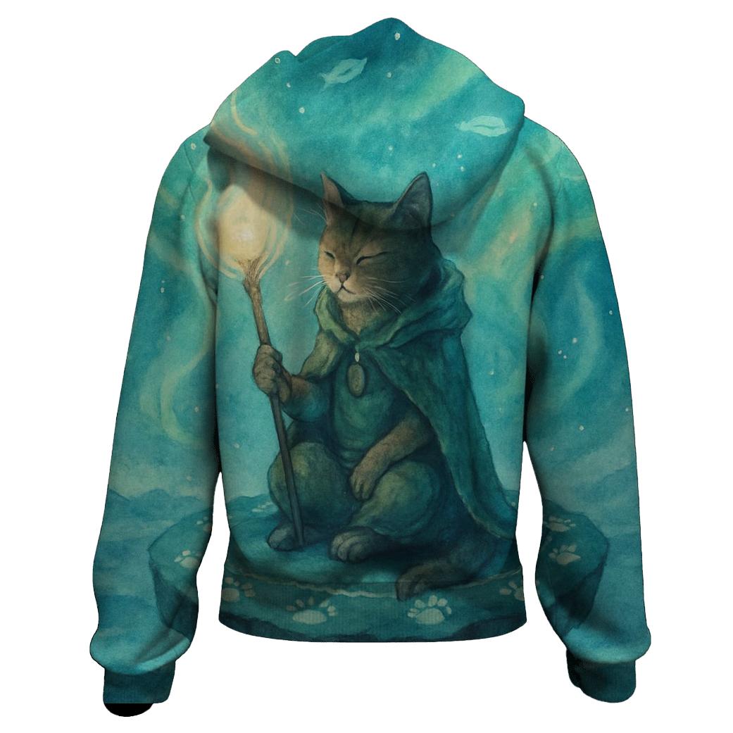 Aurora Shaman Cat Ritual printed hoodies