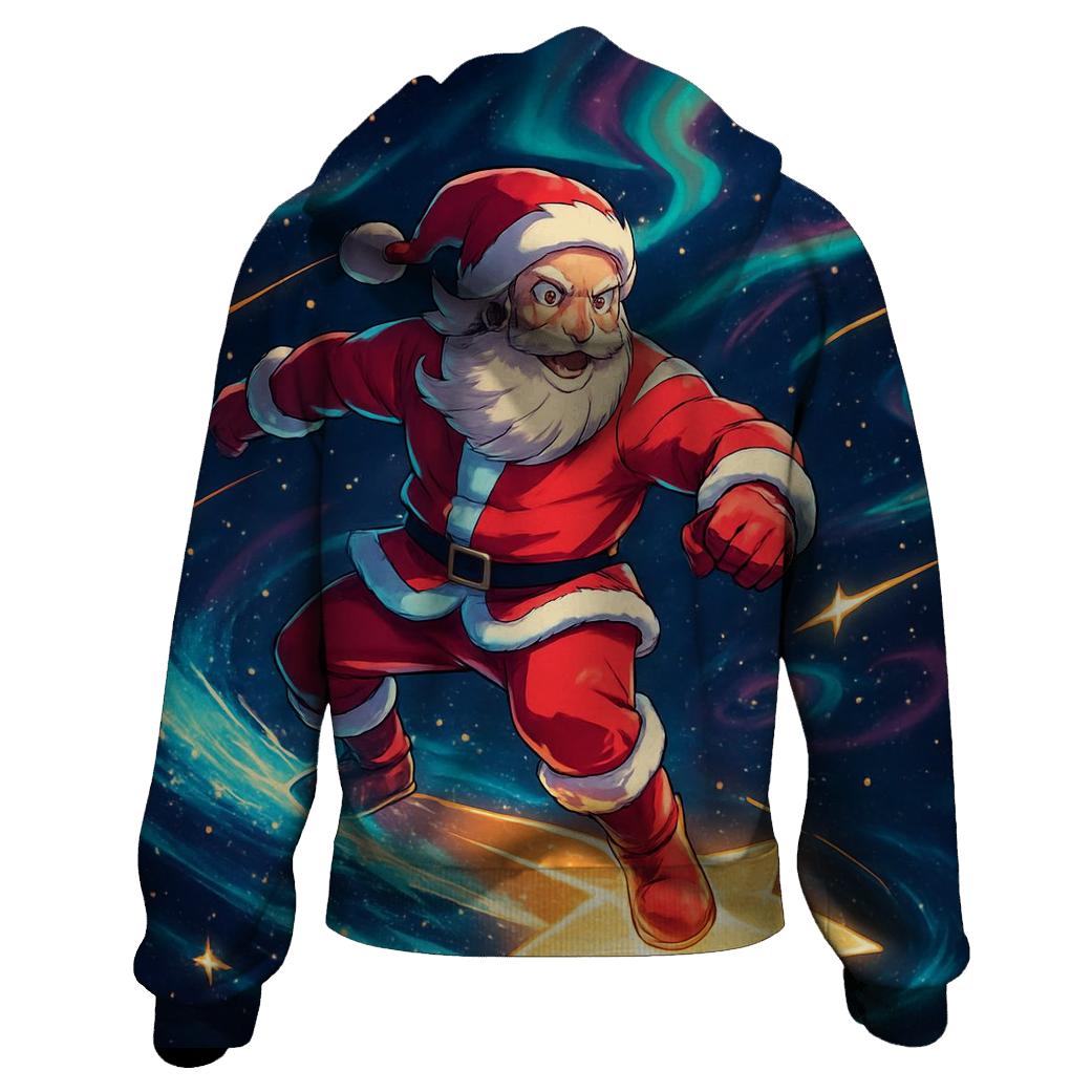 Starlight Surf Santa printed hoodies