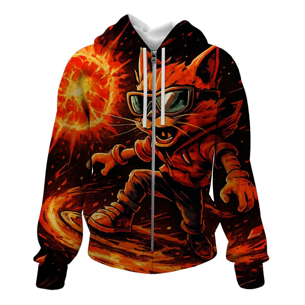 Supernova Street Racer Cat graphic hoodies