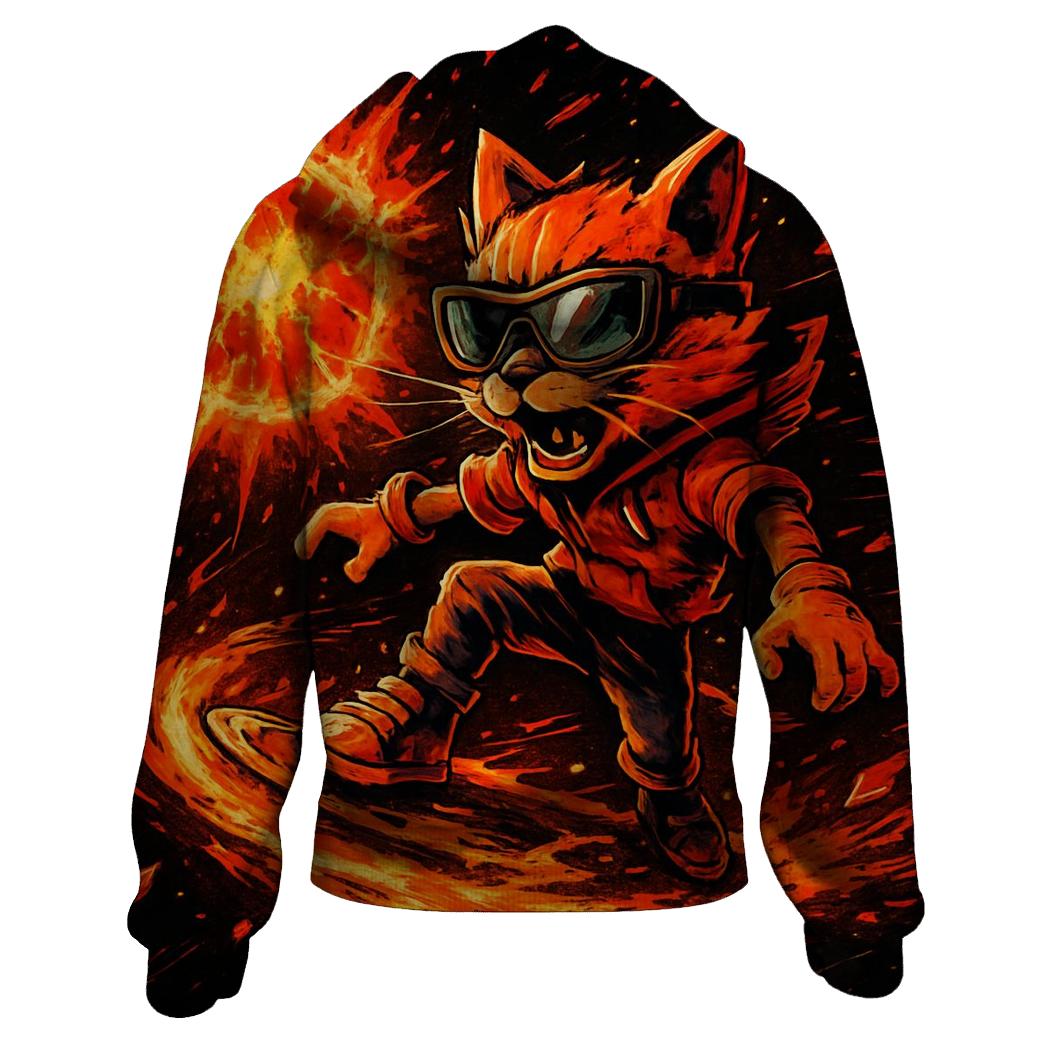 Supernova Street Racer Cat graphic hoodies