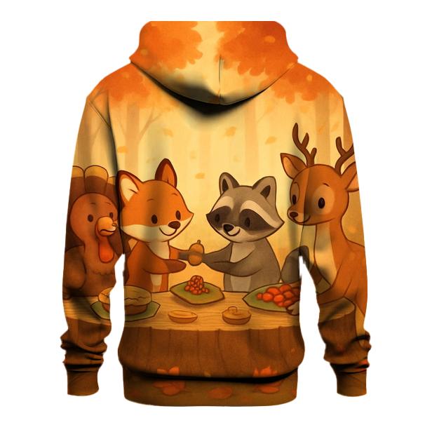 Woodland Friends Thanksgiving Feast pullover hoodies