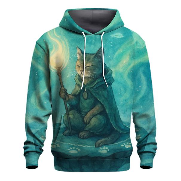 Aurora Shaman Cat Ritual embroidered hoodies