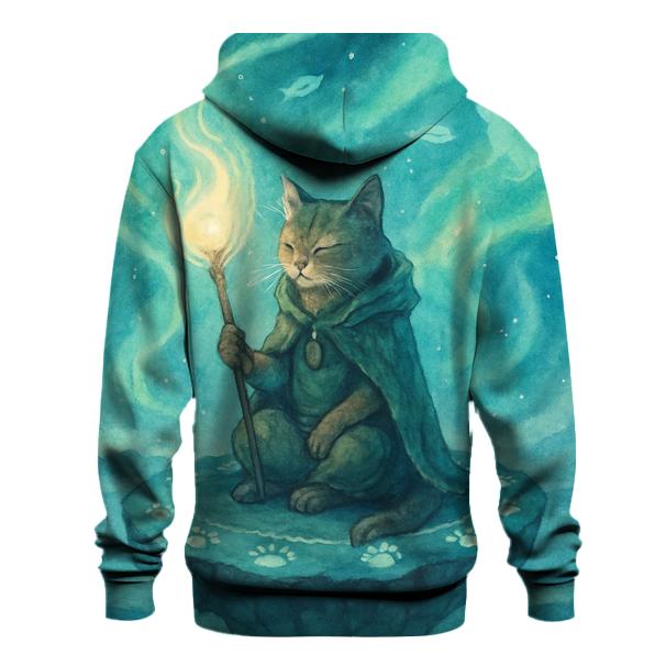 Aurora Shaman Cat Ritual embroidered hoodies