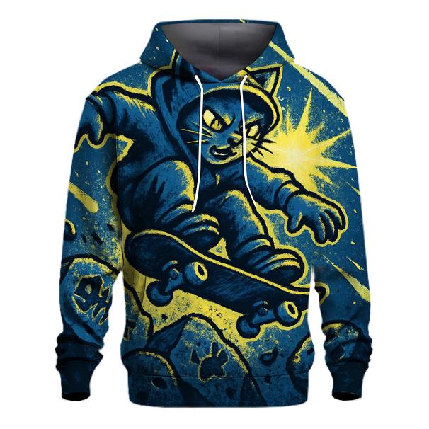 Meteor Shower Skatepark Cat hoodie designs