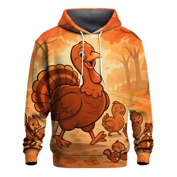 Turkey Parade Through Leafy Lane pullover hoodies