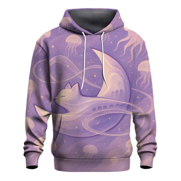 Dream Voyager Crescent Cat lightweight hoodies