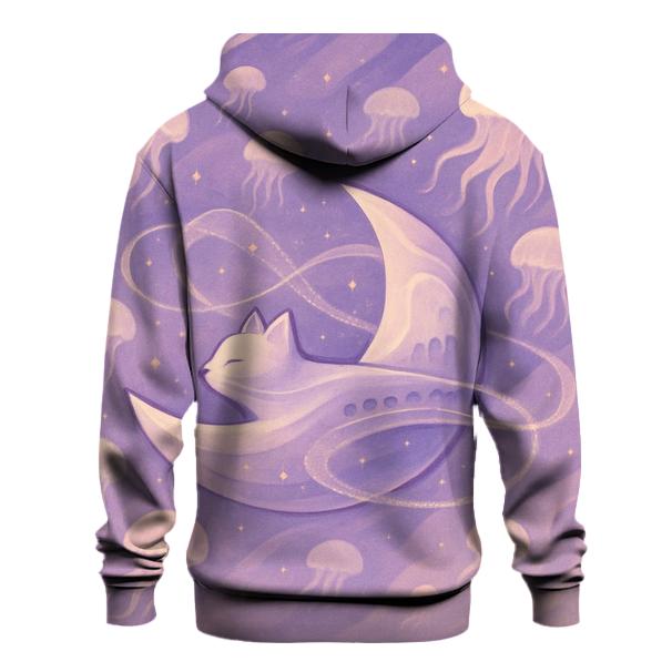 Dream Voyager Crescent Cat lightweight hoodies