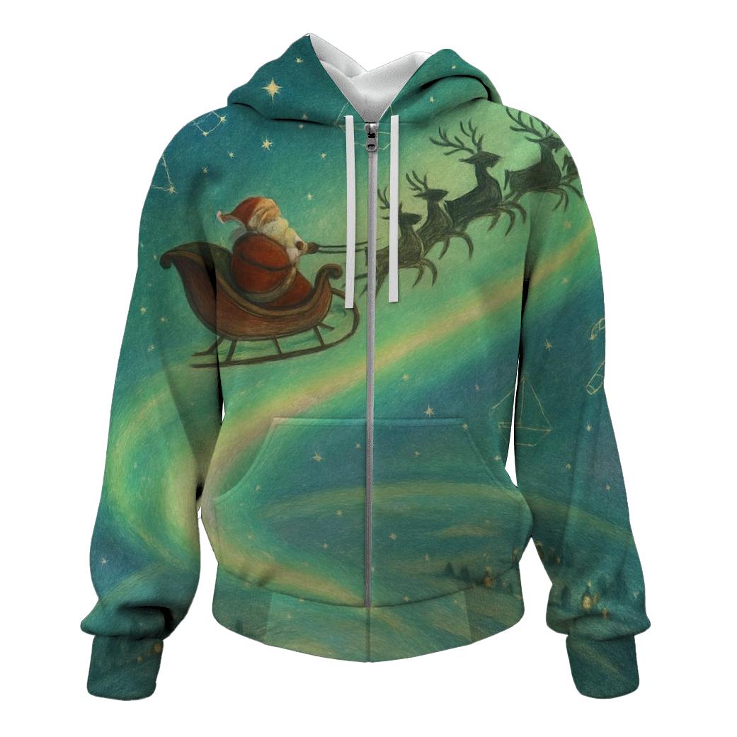 Aurora Trail Santa Tracker zip-up hoodies