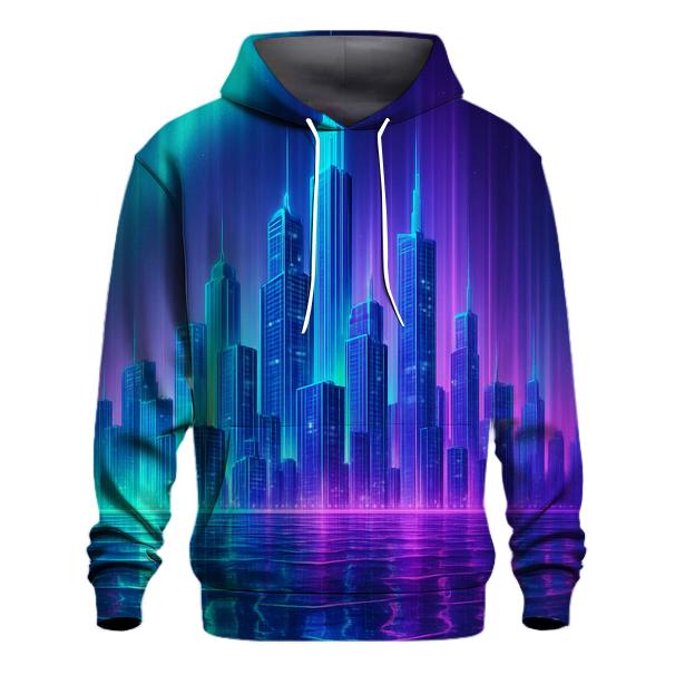Luminous Tides Gradient City graphic hoodies