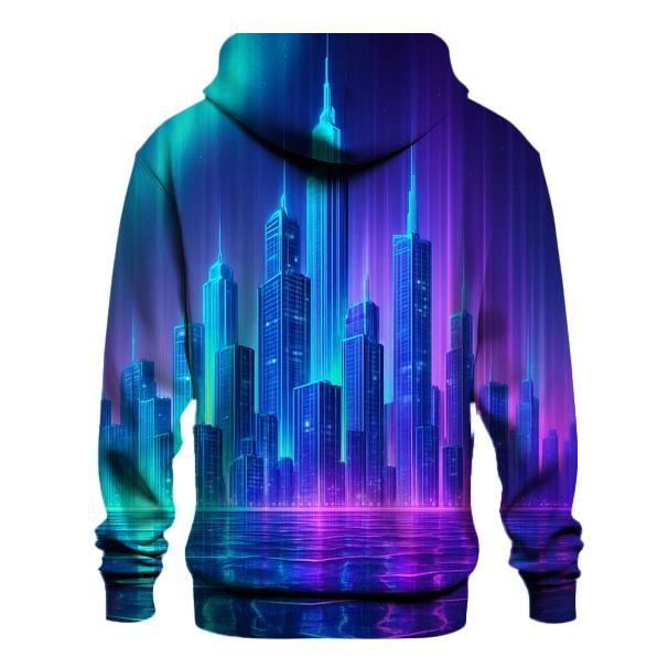 Luminous Tides Gradient City graphic hoodies