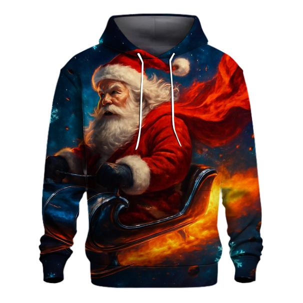 Cosmic Sleigh Rider Santa lightweight hoodies