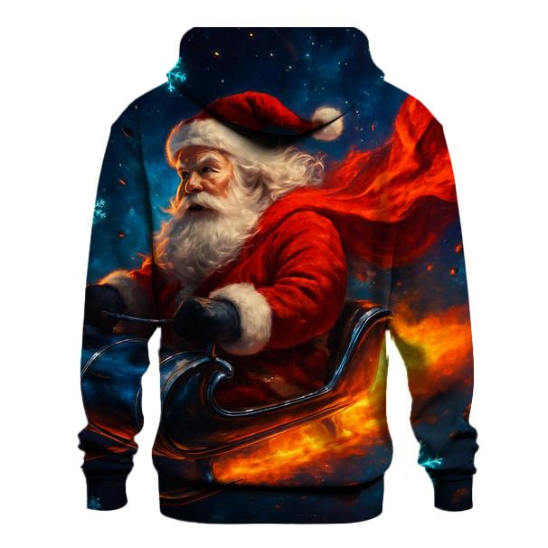 Cosmic Sleigh Rider Santa lightweight hoodies