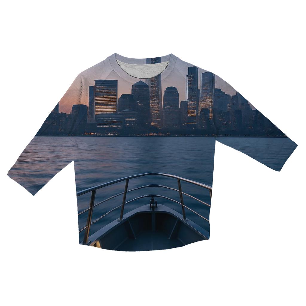 Hudson River Ferry Dawn Approach cotton quarter sleeve shirts
