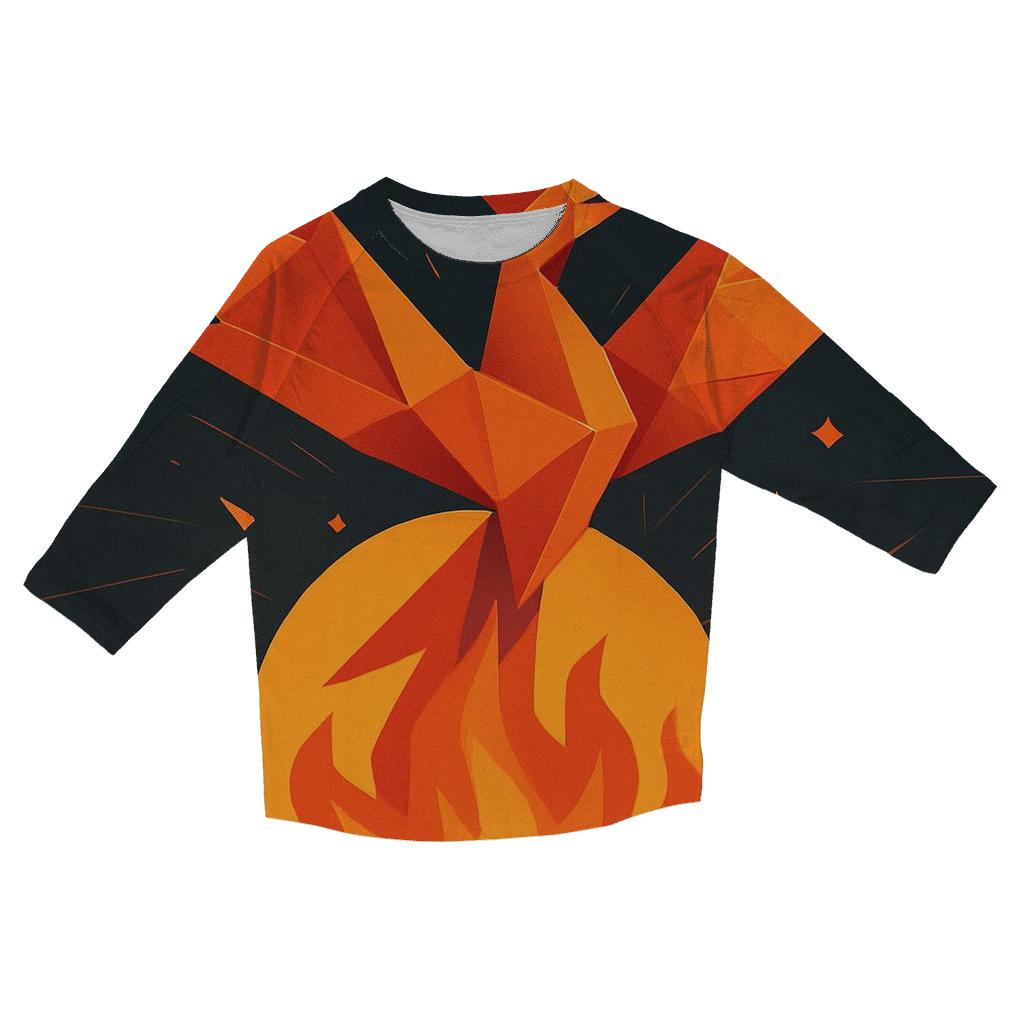 Solar Flare Origami Phoenix casual three quarter sleeve shirts