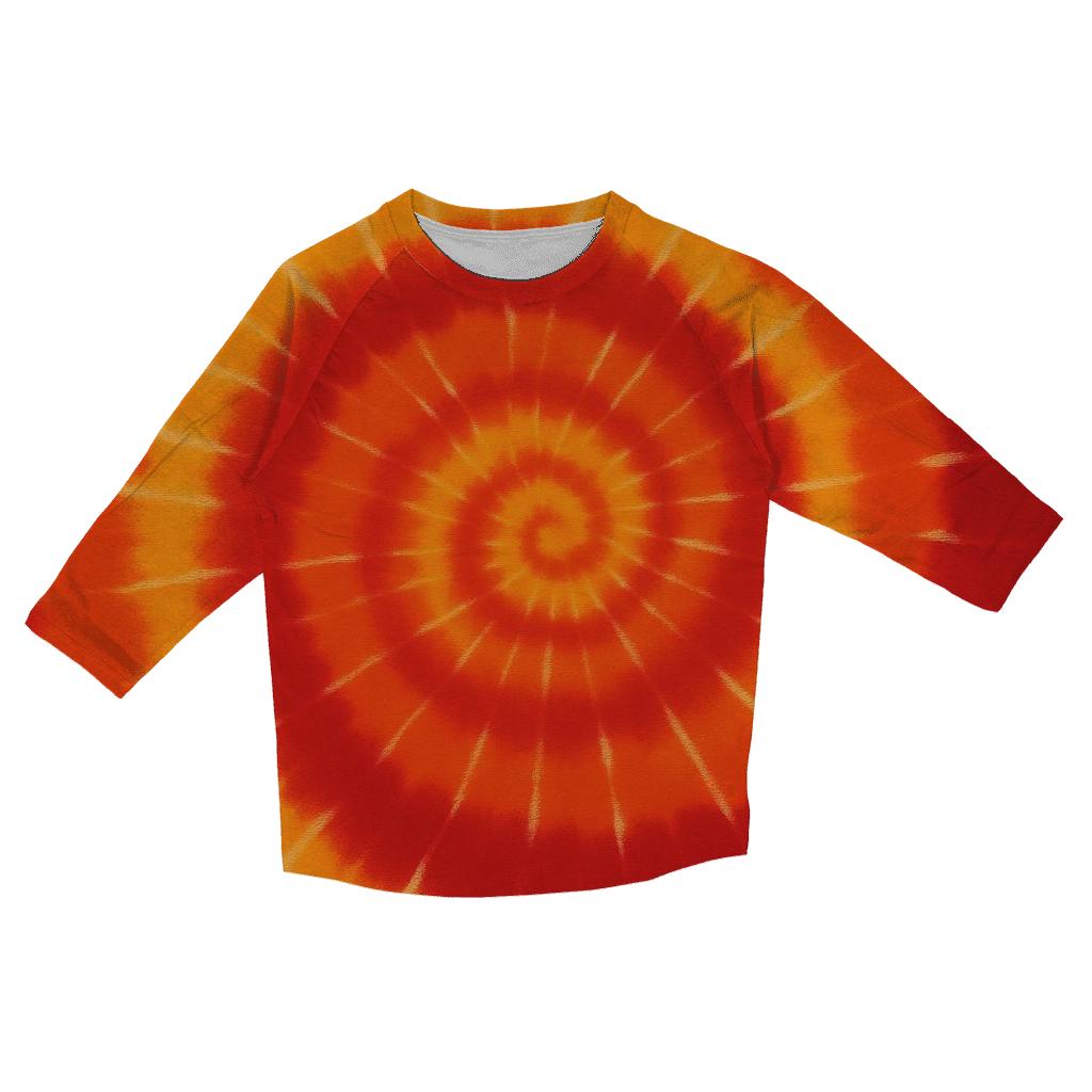 Solar Flare Spiral Overdye custom 3/4 sleeve shirts
