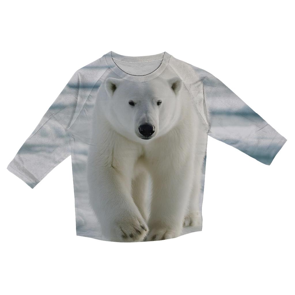 Ice Floe Polar Bear Patrol printed three quarter sleeve shirts