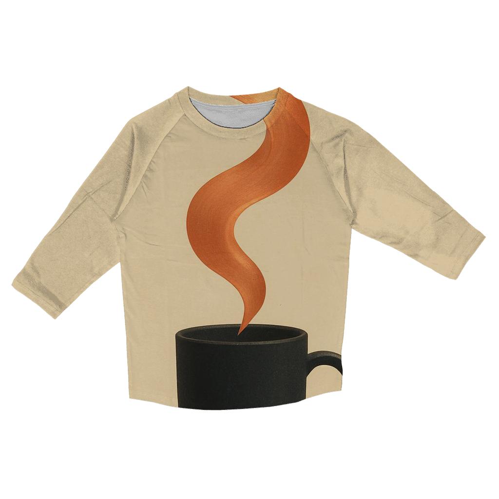 Copper Steam Ribbon trendy 3/4 sleeve tops