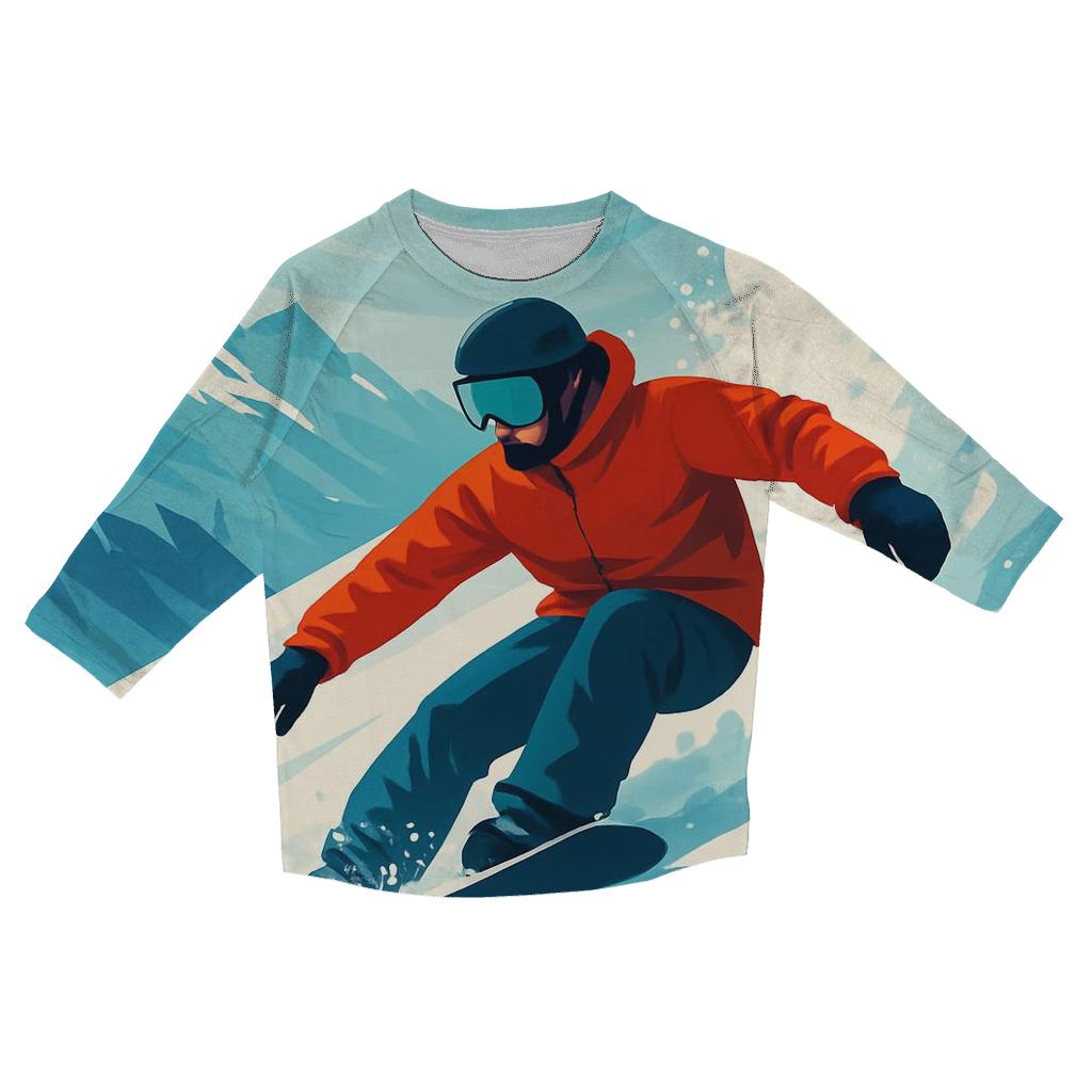 Glacial Snowboard Descent casual three quarter sleeve shirts