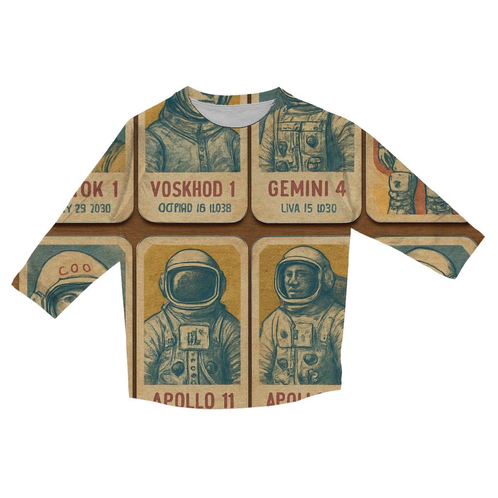 Faded Cosmonaut Trading Card Set casual three quarter sleeve shirts