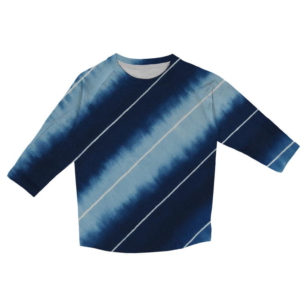 Indigo Arashi Storm Diagonals trendy 3/4 sleeve tops