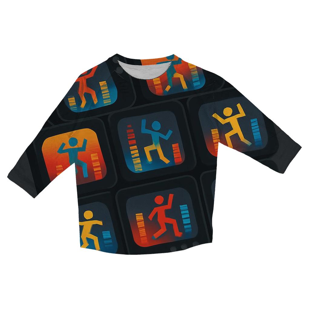 Retro TV Dance Floor personalized 3/4 sleeve tees