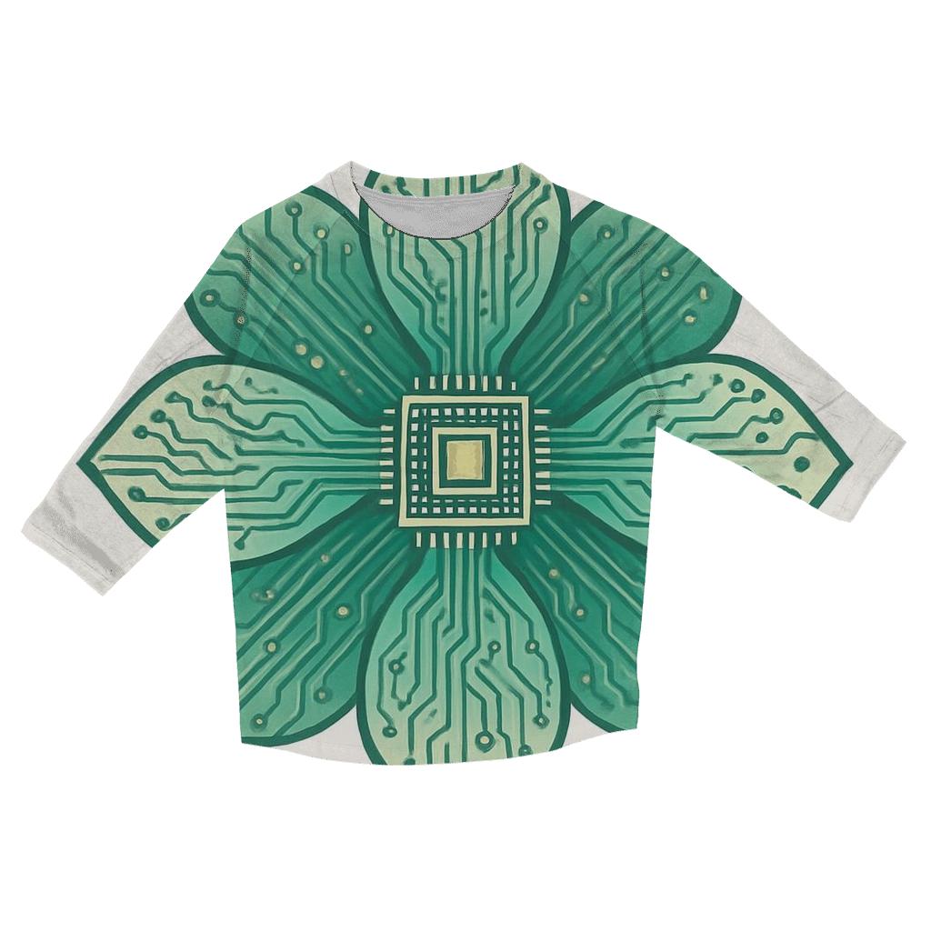 Botanical Circuit Blossom trendy 3/4 sleeve tops