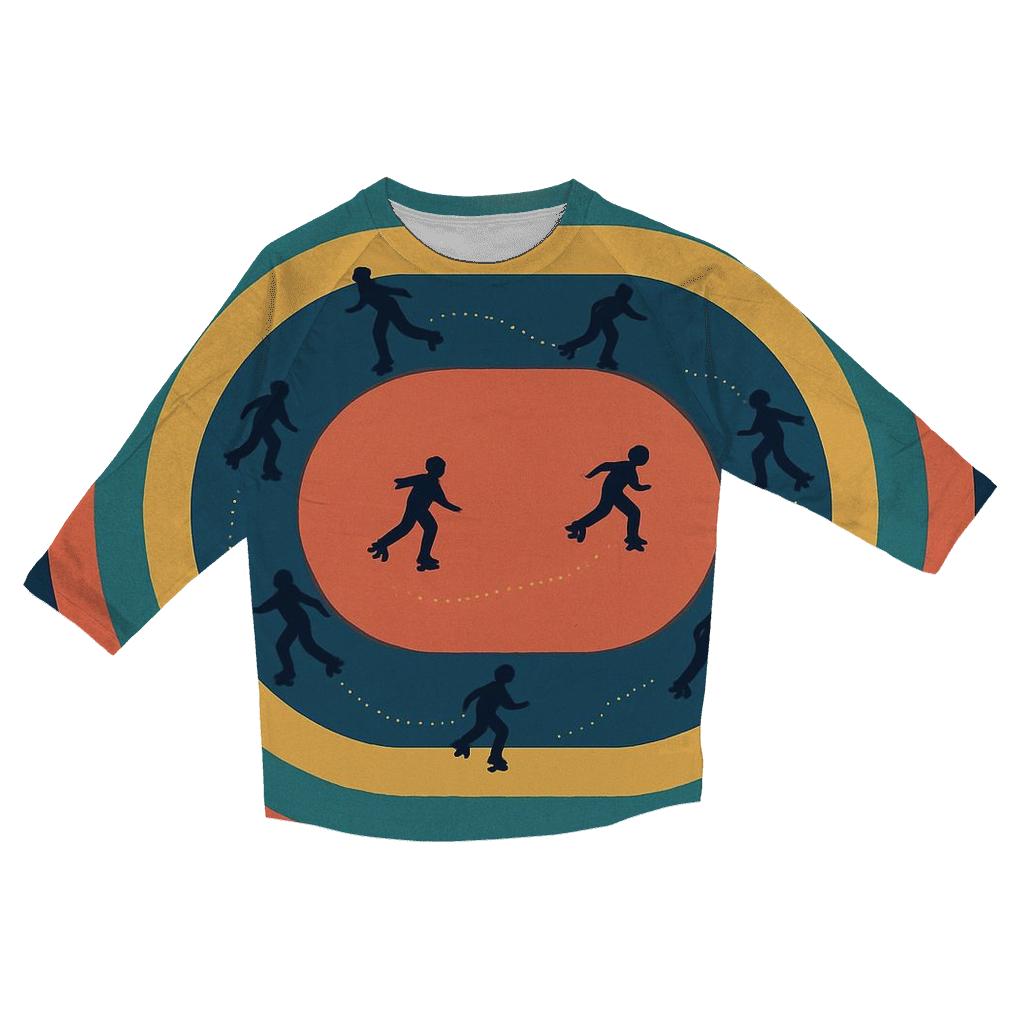 Retro Roller Rink Night fashion 3/4 sleeve shirts