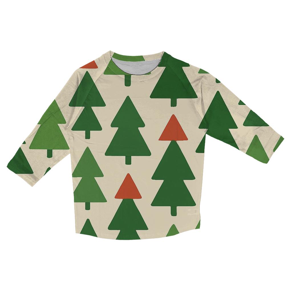 Pine Forest Triangle Mosaic trendy 3/4 sleeve tops